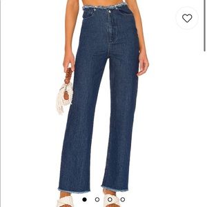 NWT WEWOREWHAT FRAYED DENIM JEANS